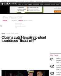 Obama cuts Hawaii trip short to address fiscal: CBS News