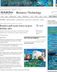 Retailers pull stocks lower on poor holiday sales: Seattle Times